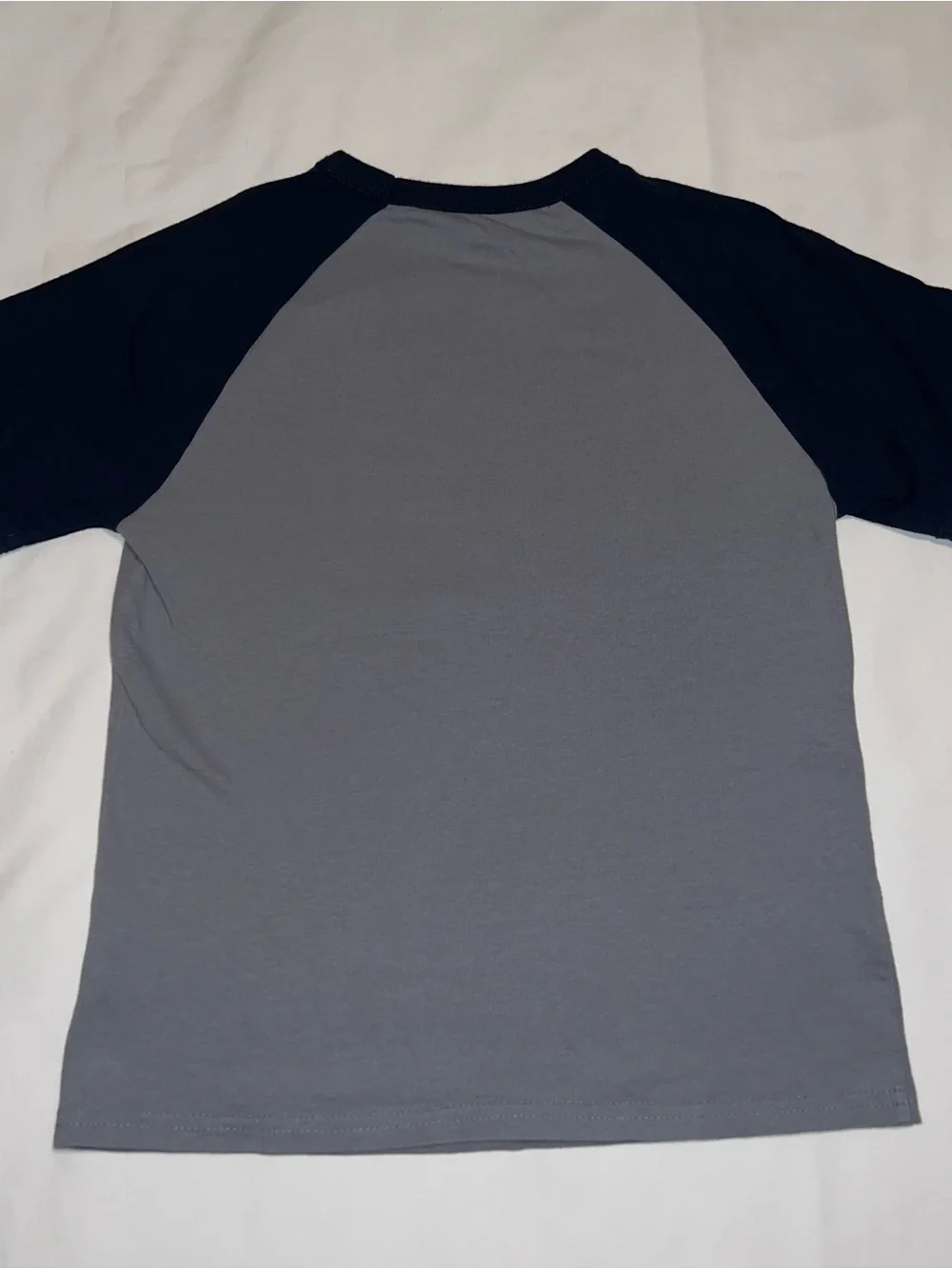 The Children's Place Gray and Navy Raglan Tee with Orange & Teal Dino